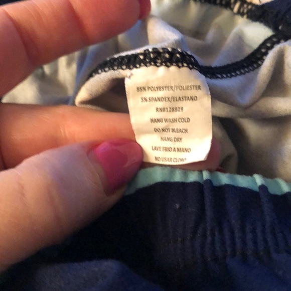 Super Soft Navy, White & Aqua Girls Leggings - One Size - Picture 4 of 5